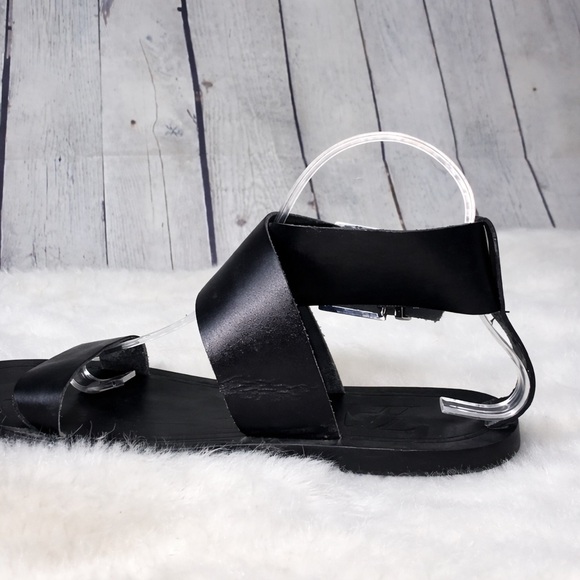 ZARA Black Criss-Cross Flat Gladiator Sandals | Maxi Buckle | EU 41 US 10 - Picture 3 of 10